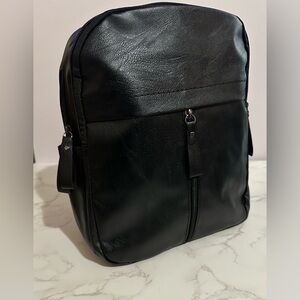 Black PU Leather Backpack